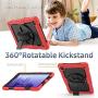 Case for Samsung Galaxy Tab A7 10.4 Inch 2020 with Pen Holder | Herize Rugged Durable Cover W/ Screen Protector Rotating Stand Hand Shoulder Strap for Galaxy A7 10.4 Inch SM-T505/SM-T500/SM-T507 | Red