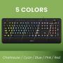 Azio Vision Backlit Computer Keyboard - Wired USB Keyboard with LARGE PRINT keys and 5 Interchangeable Backlight Colors (KB506)