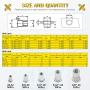 Mardatt 180Pcs SAE 304 Stainless Steel Rivnut Rivet Nut Assortment Kit Flat Head Threaded UNC Rivetnut Kit Insert Nutsert (#8-32#10-24 1/4''-20 5/16''-18 3/8''-16)