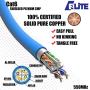 CAT6 Shielded Plenum (CMP), 1000ft, F/UTP 23AWG, Solid Pure Copper, 550MHz, UL Certified, UL-LP Certification, Bulk Ethernet Cable Reel in Blue