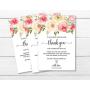 50 Pink Thank You Place Cards, Rehearsal Dinner Thank You Table Sign, Menu Place Setting Card Notes, Placement Thank You Note Favors For Family & Guests (50-cards)