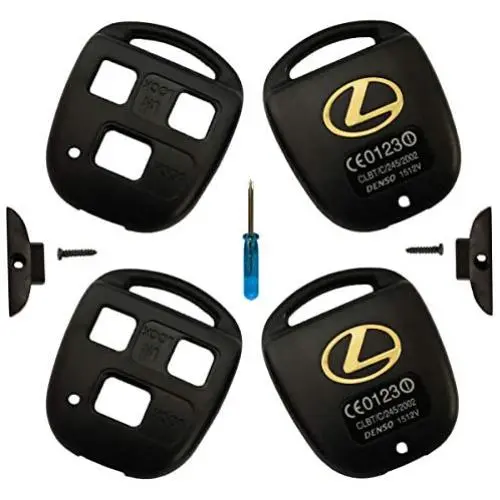 New 3 Buttons Remote Key Fob Case Shell Replacement for Lexus GS300 GS400 GS430 GX470 IS300 LS400 LS430 LX470 RX300 RX330 RX350 RX400h RX450h SC430 (Black+Black)