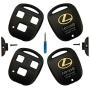 New 3 Buttons Remote Key Fob Case Shell Replacement for Lexus GS300 GS400 GS430 GX470 IS300 LS400 LS430 LX470 RX300 RX330 RX350 RX400h RX450h SC430 (Black+Black)