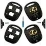 New 3 Buttons Remote Key Fob Case Shell Replacement for Lexus GS300 GS400 GS430 GX470 IS300 LS400 LS430 LX470 RX300 RX330 RX350 RX400h RX450h SC430 (Black+Black)