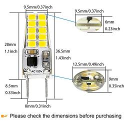 G8 LED Bulb Dimmable, All New 20-25W Halogen Bulb Replacement, T4 Type Bi-Pin G8 Base, 120V Daylight White 6000K LED Puck Light Bulbs for Under Cabinet Light, Under Counter Kitchen Lighting (10 Pack)