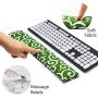 Keyboard Wrist Rest Pad, Washable Keyboard Mouse Wrist Support Pad Bean Bag for Carpal Tunnel, Office Workers, Massage Ergobeads & Cotton Fabric (Grass)