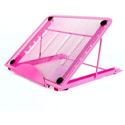 Baobeir Mesh Ventilated Adjustable Laptop Stand for Laptop/Notebook/iPad/Fire 7/Fire 8/Fire 10/Samsung Tab/Tablet and More (Pink)