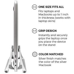 HumanCentric Vertical Laptop Stand for Desks (Silver) | Adjustable Holder to Dock Apple MacBook, MacBook Pro, and Other Laptops to Organize Work & Home Office
