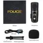 USB Plug&Play Computer Microphone, FDUCE Professional Studio PC Mic with Tripod for Gaming, Streaming, Podcast, Chatting, YouTube on Mac & Windows(Black)