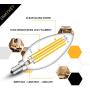 OMAYKEY 8W Large LED Dimmable Candelabra Bulb 80W Equivalent 3000K Soft White 800LM, E12 Base Vintage Edison LED Chandelier Light Bulbs, B17 Enlarged & Lengthened Candle Clear Glass Bulbs, 4 Pack