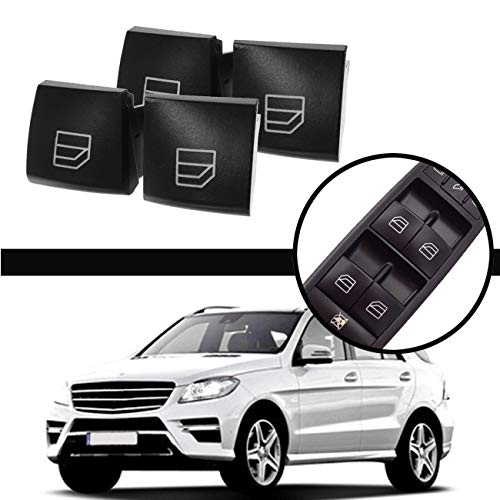 ALAVENTE 4Pcs Driver Window Switch Repair Button Caps, Lift Button Left and Right Caps for Mercedes Benz ML GL R Class W164 X164 W251