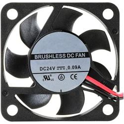 NTE Electronics 77-4010D24 High Speed Fan, Ball Bearing, Thermal Plastic Wire Lead, 40 mm L x 40 mm H x 10 mm T, 24 VDC, 7000 RPM, 7.73 CFM