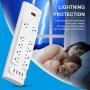Power Strip with USB Ports, Bototek Surge Protector with 10 AC Outlets and 4 USB Charging Ports,1875W/15A, 2100 Joules, 6 Feet Long Extension Cord for Smartphone Tablets Home,Office & Hotel- White