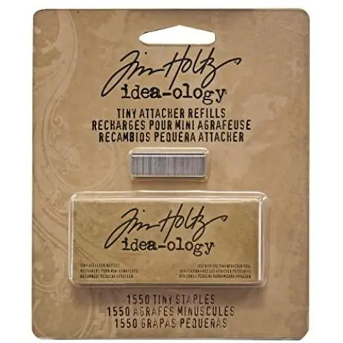 Metal Tiny Attacher Refills by Tim Holtz Idea-ology, Box of 1550 Staples, .25 Inches, TH92801