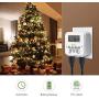 BN-LINK 7 Day Heavy Duty Digital Programmable Dual Outlet Timer - 2 Independently Programmable Grounded Outlets, 8 ON/Off Programs, Heavy Duty Electrical Timer Switch, 3 Prong, 15A/1875W
