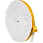 Foam Tape Weatherstrip-1 Roll, 1/2 Inch Wide x 1/16 Inch Thick White High Density Foam Seal Strip Self Adhesive Weather Stripping for Door Insulation Total 33 Feet Long（33ft x 1 Roll ）