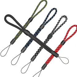 YOUOWO 5 Pack Wrist Lanyards Adjustable Length lanyards for Keys car Flashlight Cell Phone Pen Wraps Wristlet Keychain Hand Wrist Lanyard Black red Blue Green White&Black