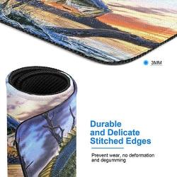 Fishing Bass Mouth Mouse Pad with Stitched Edge, Premium-Textured Gaming Mouse Mat, Non-Slip Rubber Base Mousepad for Laptop, Computer & PC, 10.2x8.3x0.12 inch