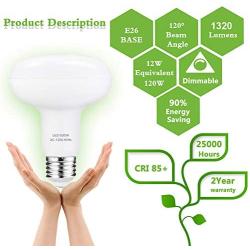 E26 led Light Bulbs Dimmable - BR30 Led Bulb 12W (120W Equivalent), 1320lm, 5000K Daylight Indoor Recessed Can Light Bulbs for Ceiling, Bedrooms, Kitchens, Living Rooms, Pack of 4