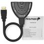 Fosmon 3-Port HDMI Switch 4K, 3x1 Switcher (Automatic Switching) Support Ultra HD 3D HDR Full HD 1080P HDCP, HDMI Splitter Hub Compatible with Apple TV Roku Fire TV Stick HDTV PS4 Xbox One Chromecast