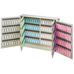 Acrimet Key Cabinet Organizer 256 Positions with Lock (Wall Mount) (256 Multicolored Tags Included) (Beige Cabinet)