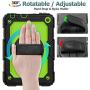 SEYMAC stock Case for FireHD 8/8Plus ( 10th Generation 2020 ), Full-Body Drop-Proof Case with [360 Degrees Rotating Stand] Hand Strap [Screen Protector] for FireHD 8/8 Plus 10th Gen (Green+Black)