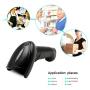 TEEMI 1D 2D Bluetooth Barcode Scanner with USB Cradle Data Receiver Charge Station, GS1 QR PDF417 Wireless Automatic Omnidirectional Screen Scanning