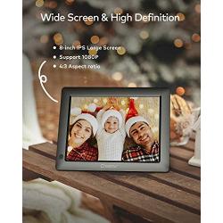 Digital Picture Frame, Crosstour 8 Inch Electronic Photo Frame, Music / Video / Calendar / Alarm, 4:3 HD Display with Remote Control, Automatic Rotation, Christmas / New Year / Birthday Gift