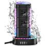 ESHLDTY RGB Power Strip Tower Surge Protector with 1 USB C Port 3 USB Ports 9 AC Outlets, IPX4 Waterproof 1875W 2000Joules 6ft Heavy Duty Extension Cord Charging Station for Home Party Bar Game Room