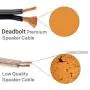 Deadbolt Speaker Wire with Banana Plugs, 10 ft, High Strand Count 12 AWG Pure Copper, OFC