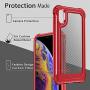 iPhone X Case, iPhone Xs Case with [ Screen Protector Tempered Glass x2Pack] SUPBEC Protective Phone Cover with Silicone PC+TPU Shockproof Rubber Heavy Duty Case for iPhone X/iPhone Xs-Clear Red