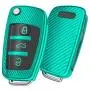 ELOHEI for Audi Key Fob Cover Case,Premium Soft TPU Stripes 360 Degree Full Protection Key Shell Key Case Cover Compatible with Audi A1 A3 Q3 Q7 R8 A6L TT (Green)