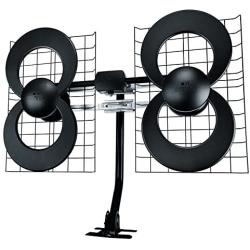 Antennas Direct Clearstream 4 TV Antenna, 70+ Mile Range, UHF, Multi-Directional, Indoor, Attic, Outdoor, Mast W/Pivoting Base/Hardware/Adjustable Clamp/Sealing Pads, 4K Ready, Black – C4-CJM