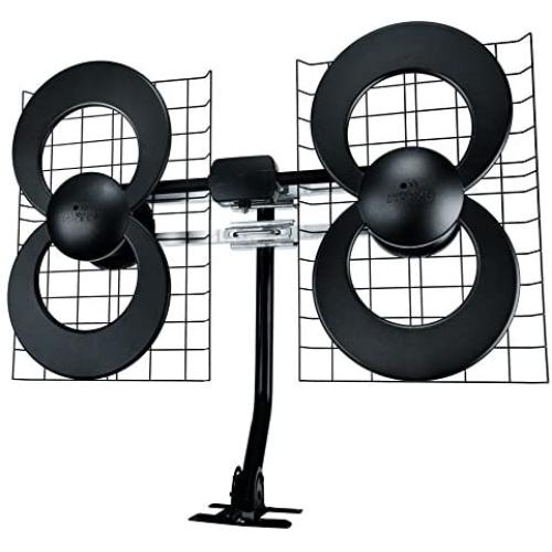 Antennas Direct Clearstream 4 TV Antenna, 70+ Mile Range, UHF, Multi-Directional, Indoor, Attic, Outdoor, Mast W/Pivoting Base/Hardware/Adjustable Clamp/Sealing Pads, 4K Ready, Black – C4-CJM