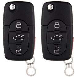 ECCPP 2X Keyless Remote Shell CASE Uncut Keyless Replacement fit for 97 98 99 00 01 02 03 04 05 Audi A4 Quattro A6 A8 Quattro All Road Quattro 4D0837231E 4D0837231P