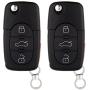 ECCPP 2X Keyless Remote Shell CASE Uncut Keyless Replacement fit for 97 98 99 00 01 02 03 04 05 Audi A4 Quattro A6 A8 Quattro All Road Quattro 4D0837231E 4D0837231P