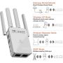 WiFi Range Extender 1200 Mbps,2.4 & 5GHz Dual Band Network，Signal Booster with WPS Button for WiFi Internet Connection , 2 LAN/Ethernet, Wireless Repeater Coverage to 3000sq.ft & 32 Devices