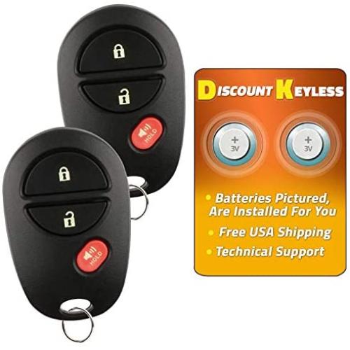Discount Keyless Replacement Key Fob Car Remote For Toyota Tacoma Tundra Sequoia Highlander GQ43VT20T (2 Pack)