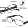 4 Pairs Reading Glasses with Spring Hinge, Blue Light Blocking Glasses for Women/Men (Black,+3.00 Magnification)