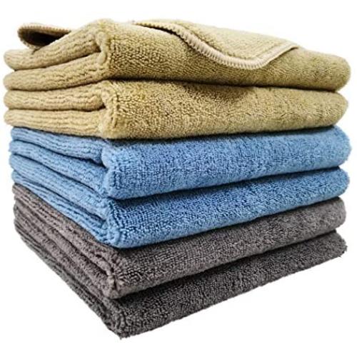 Polyte Microfiber Cleaning Cloth (14x14, 6 Pack, Professional)