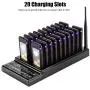 20 Channels Wireless Calling System Restaurant Guest Paging System Restaurant Call Coaster Pagers/Guest Waiting Pager/Wireless Paging System with Charging Dock and Transmitter