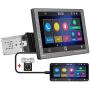 Camecho Car Stereo with Bluetooth Single Din 9 Touch Screen D-Play Universal Car Multimedia Player FM Radio Receiver with TF/USB Support Mirror Link for iOS/Android Phone+Rear View Camera