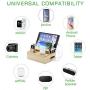 Fashionable Bamboo Charging Station for Apple Watch, AirPods Series,6 in 1 Wooden Docking Station for Multiple Device.