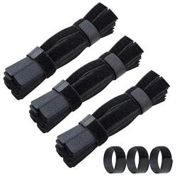 100 PCS cable ties reusable fastening wire organizer cord rope holder, strip wire management, cable organizing for computer/PC/laptop/TV/electronic equipment, 7 inch black nylon.