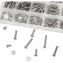 M3 x 4/6/8/10/12/14/16/18/20 mm Screw Assortment Kit 304 Stainless Steel Phillips Pan Head Machine Screws Bolts Nuts Lock Flat Washers with Storage Box - 810 Pieces