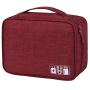 Electronic Organizer Travel Universal Cable Organizer Cable Cord Bag Electronics Accessories Cases Storage Bag Waterproof for Cable, Charger, Phone, USB, SD Card, Power Bank (OE-Red)