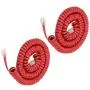 Telephone Phone Handset Cable Cord,Uvital Coiled Length 0.72 to 6 Feet Uncoiled Landline Phone Handset Cable Cord RJ9/RJ10/RJ22 4P4C(Red,2 PCS)