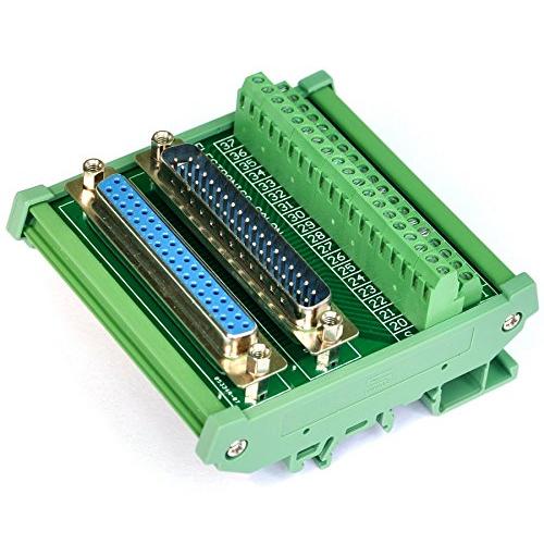 Electronics-Salon DB37 D-SUB DIN Rail Mount Interface Module, Male/Female, DSUB Breakout Board.