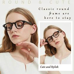 JiSoo Blue Light Glasses, Fashion Blue Light Blocking Glasses Trendy Computer Game Glasses Filter Blue Ray Stylish Eyeglasses Frame with Spring Hinge, Black
