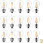 Brightech – Ambience PRO LED S14 Energy Efficient 1 Watt Bulb - 1 Watt – Use to Replace High-Heat, High-Cost Bulbs in Outdoor String Lights – Edison-Inspired Exposed Filaments - 15 Pack